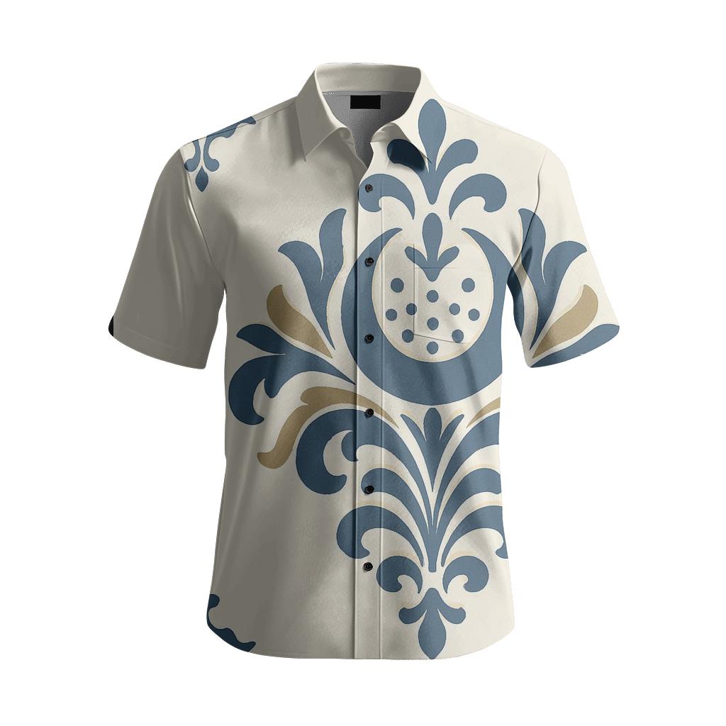 Lunar Tidal Medallion Damask Panel fashion embroidery shirts