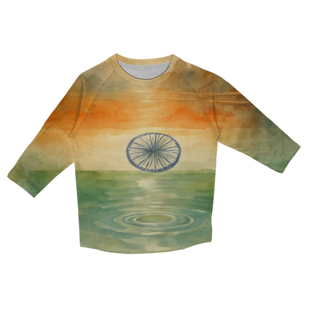 Monsoon Mirror Flag India printed three quarter sleeve shirts