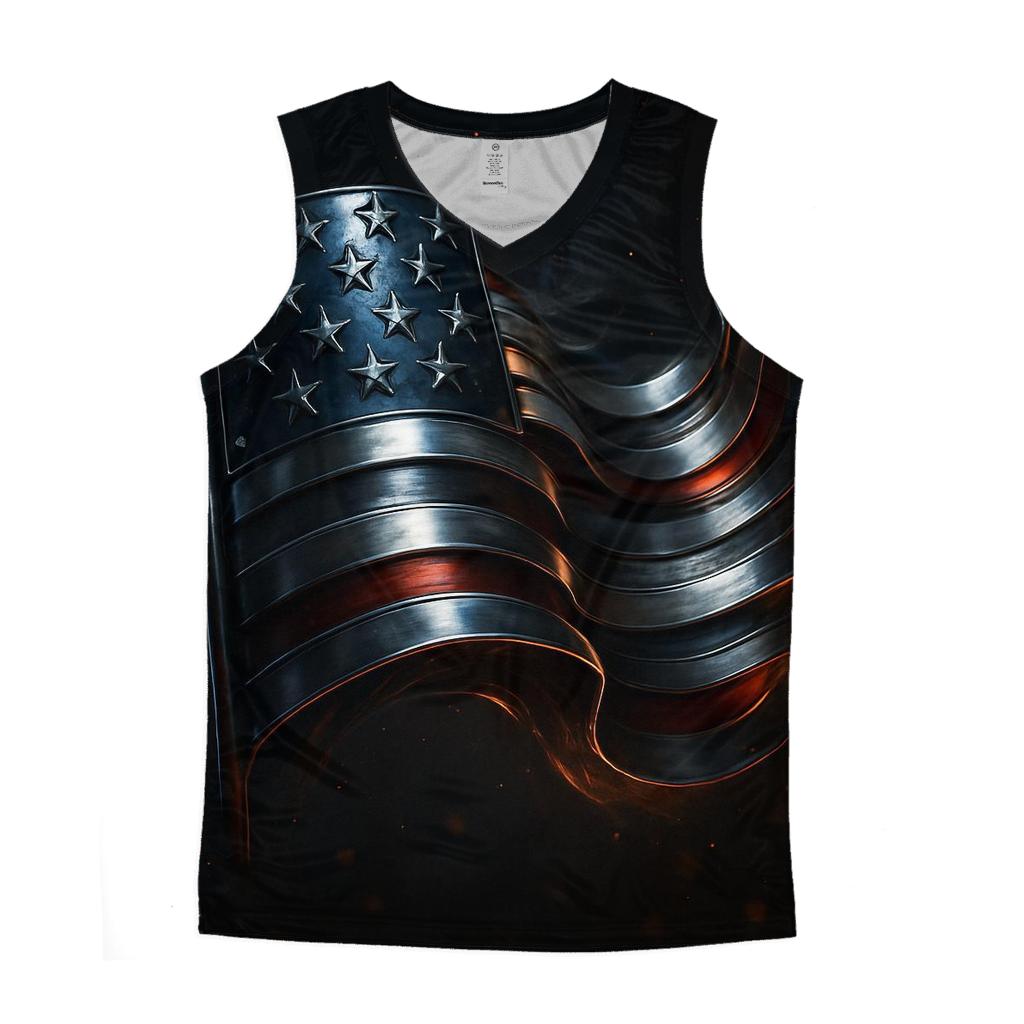 Midnight Foundry Flag graphic print tank tops