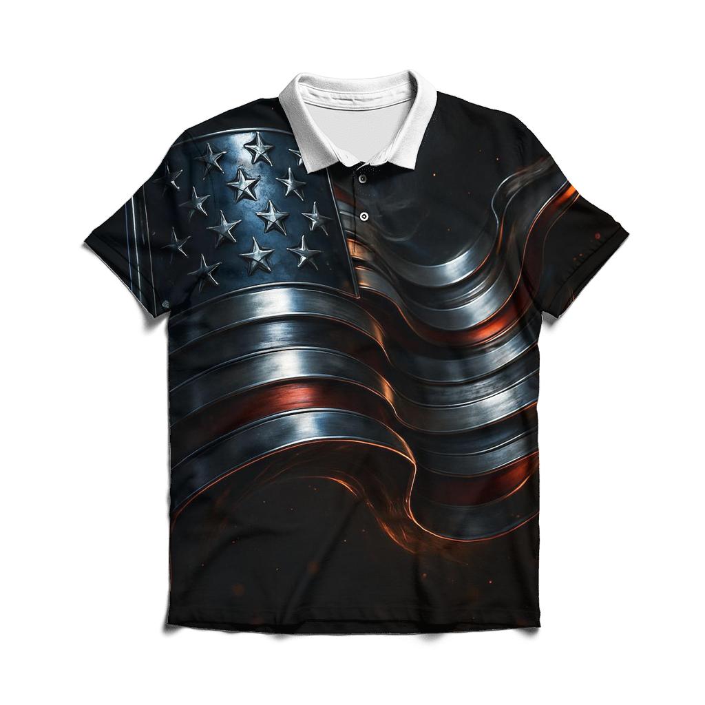 Midnight Foundry Flag casual sports polo shirts