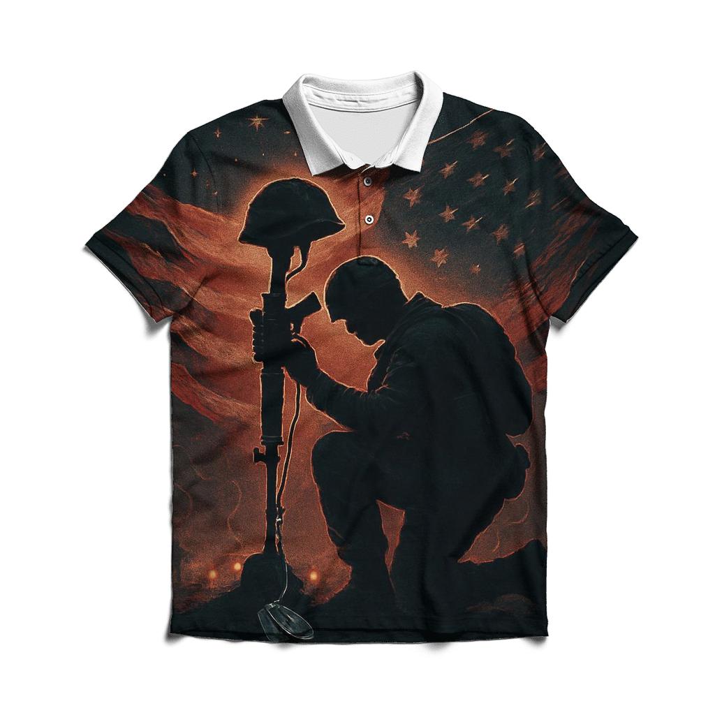 Candlelight Oath Beneath The Stars embroidered polo tops