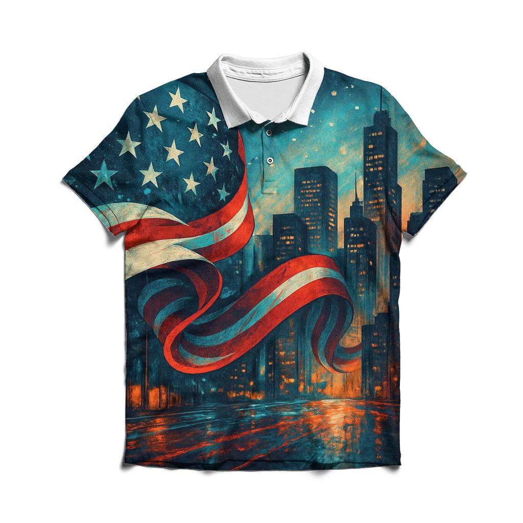 Liberty Tide Over The Skyline personalized polo shirts