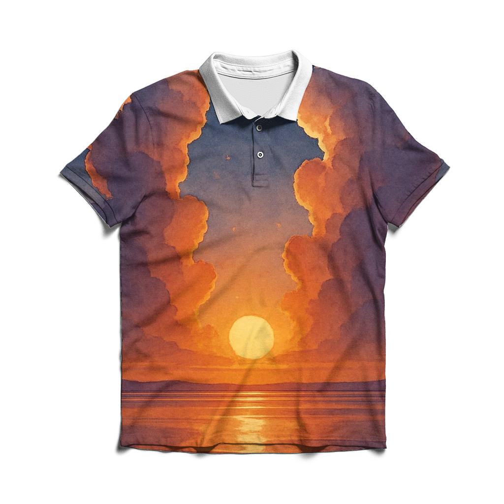 Cathedral Clouds At Golden Fade stylish collar polo tees