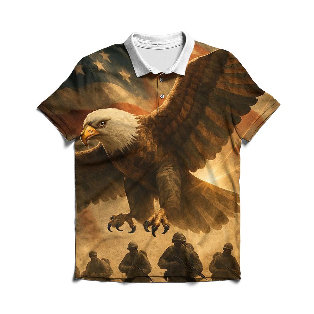 Eagle Over The Storm Line Standard personalized polo shirts