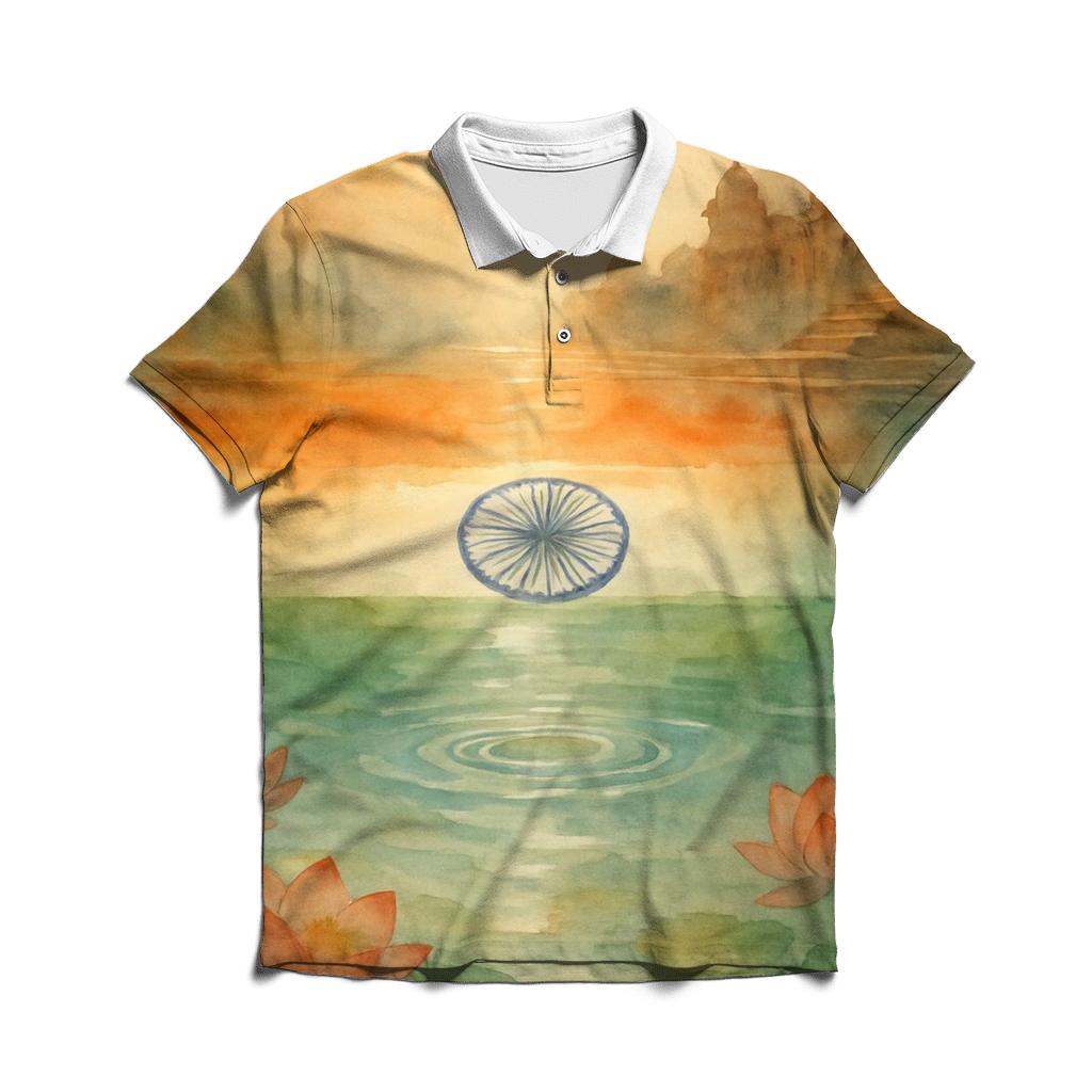 Monsoon Mirror Flag India personalized polo shirts