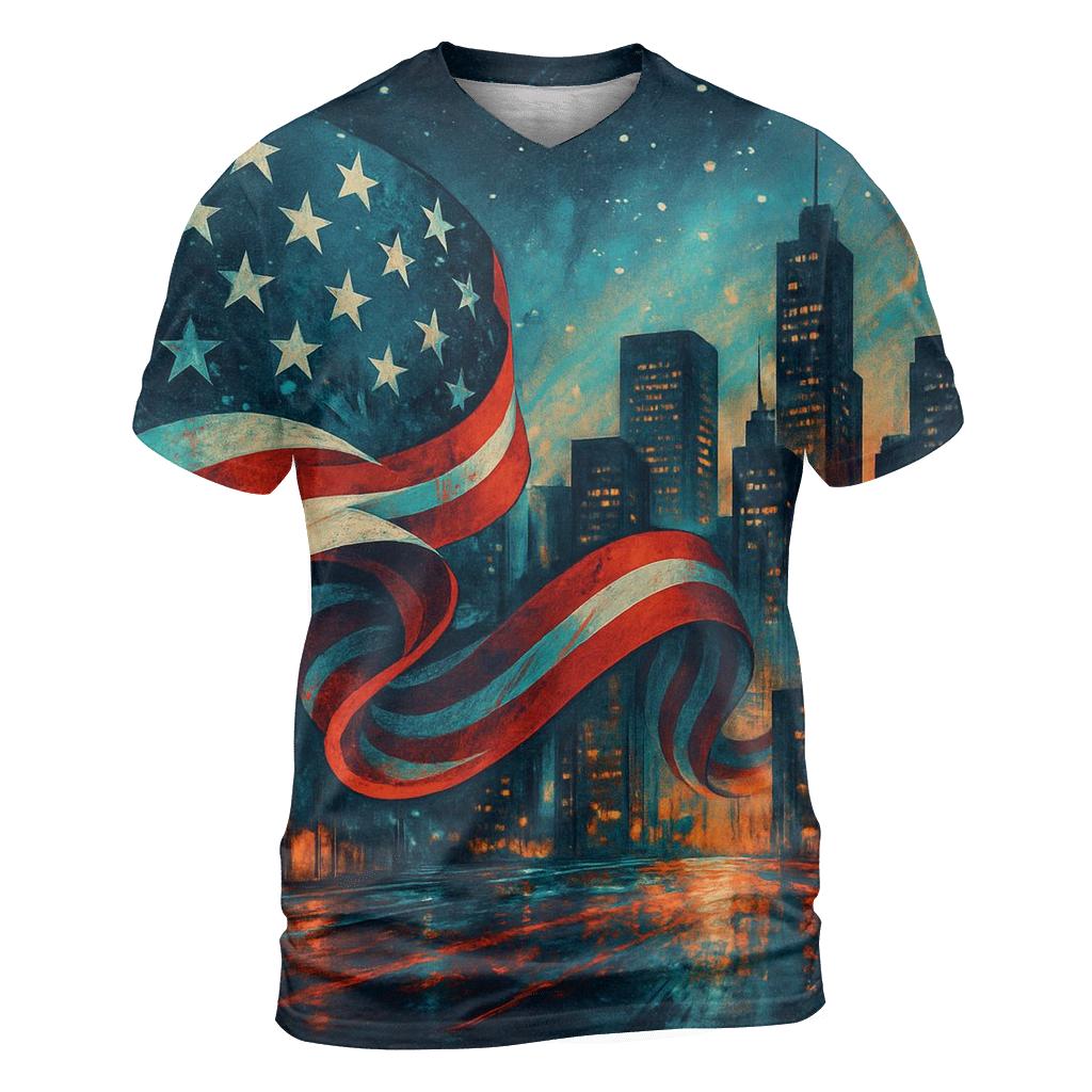 Liberty Tide Over The Skyline unique graphic print tees