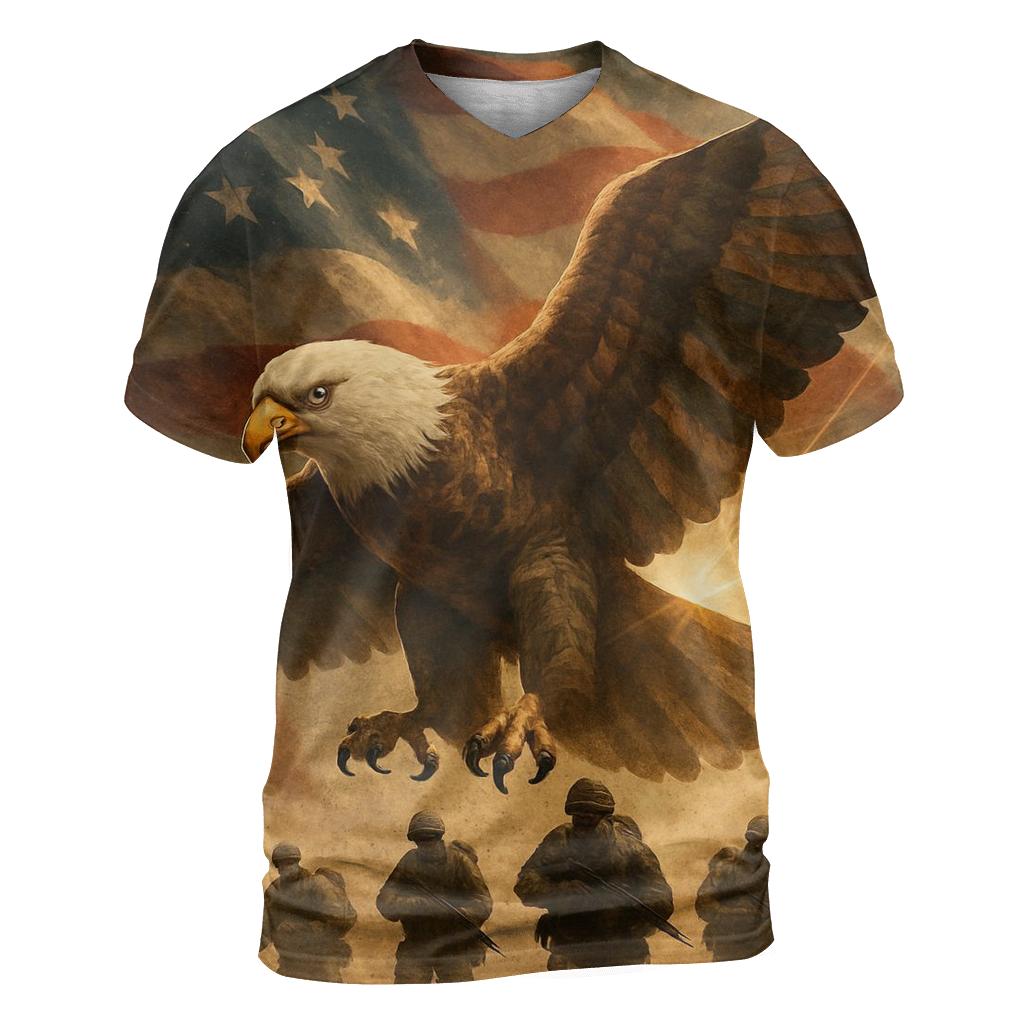 Eagle Over The Storm Line Standard artistic all-over print tops
