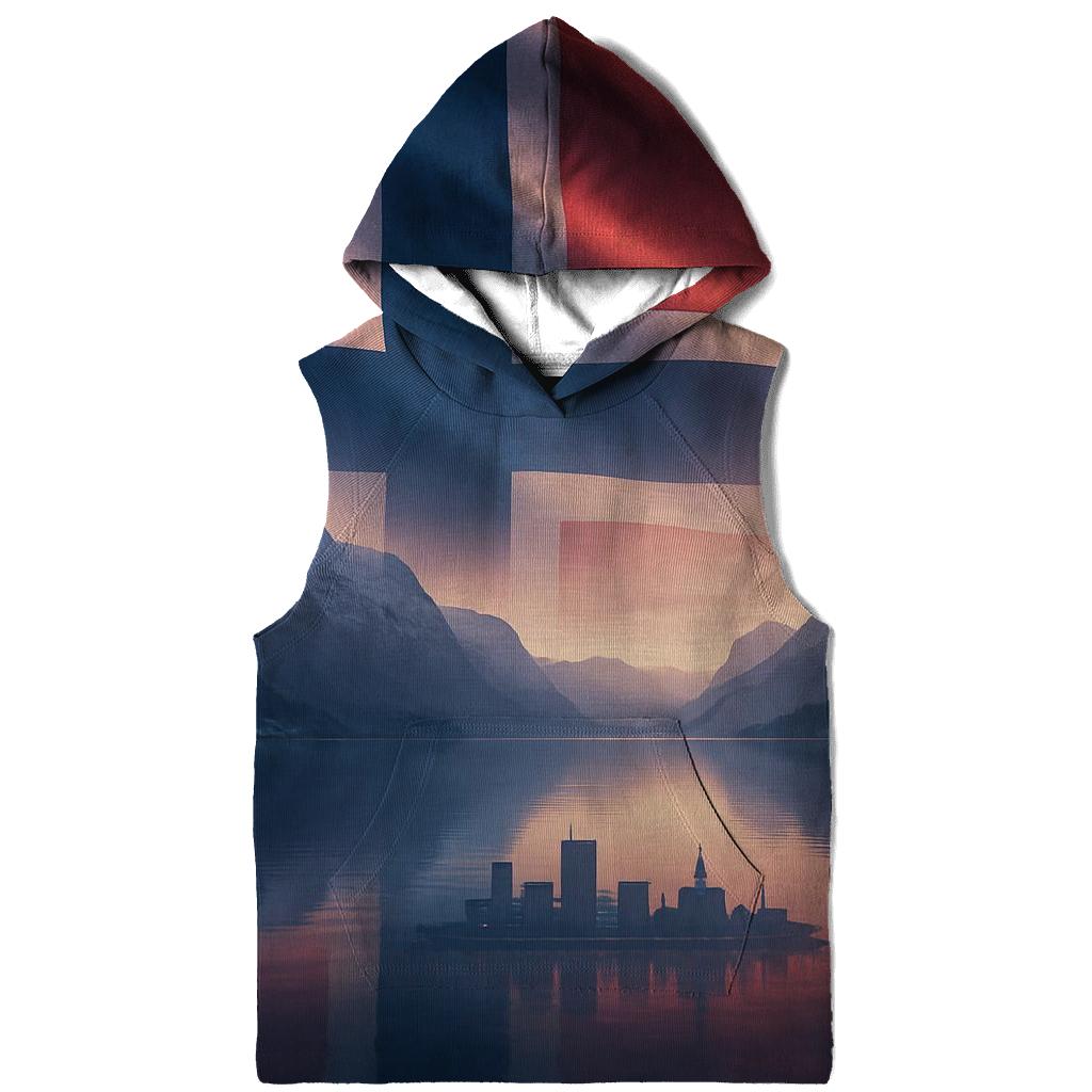 Aurora Fjord Flag Norway lightweight hoodies