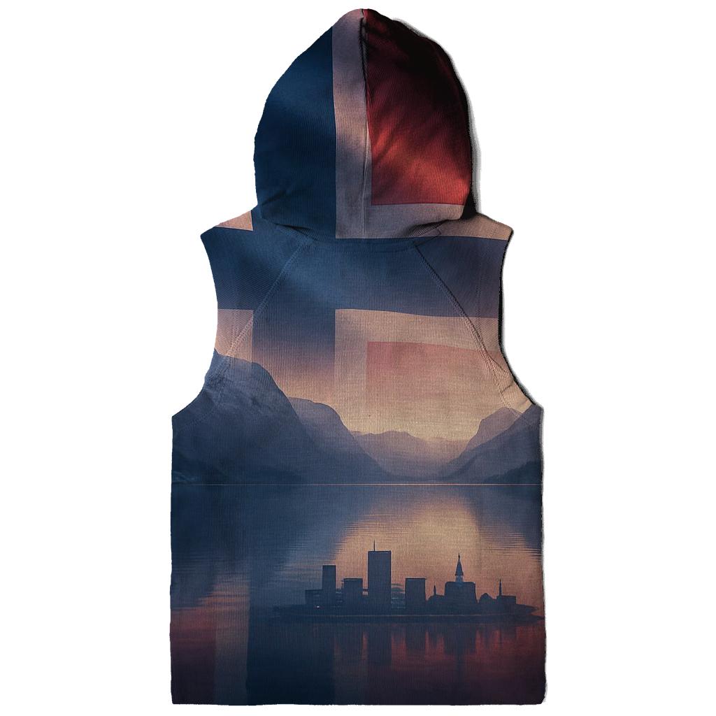 Aurora Fjord Flag Norway lightweight hoodies