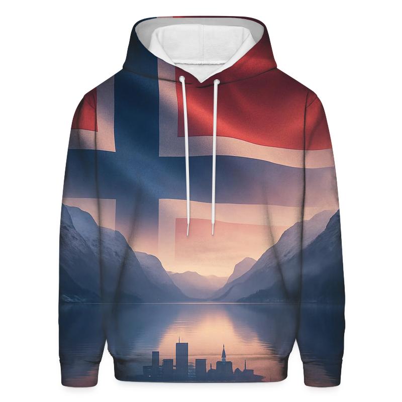 Aurora Fjord Flag Norway pullover hoodies