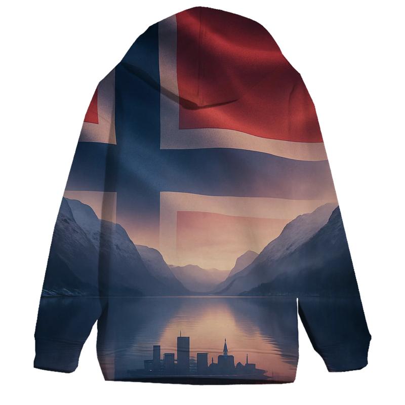 Aurora Fjord Flag Norway pullover hoodies