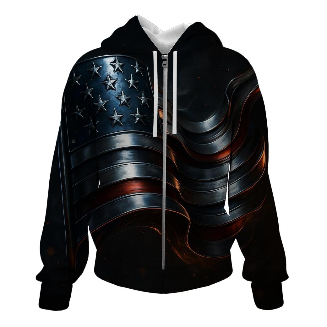 Midnight Foundry Flag heavyweight hoodies
