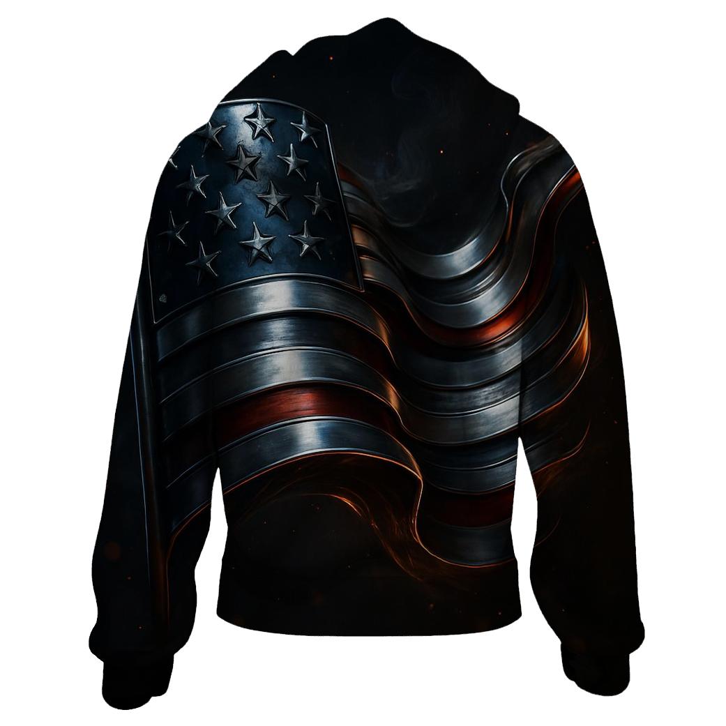 Midnight Foundry Flag heavyweight hoodies
