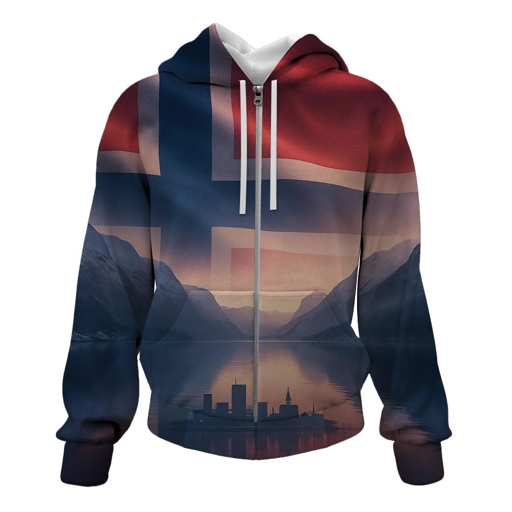 Aurora Fjord Flag Norway hoodie styles