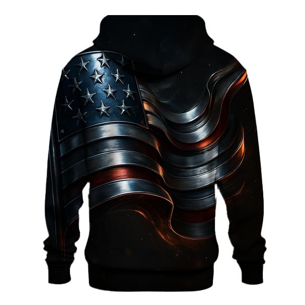 Midnight Foundry Flag embroidered hoodies