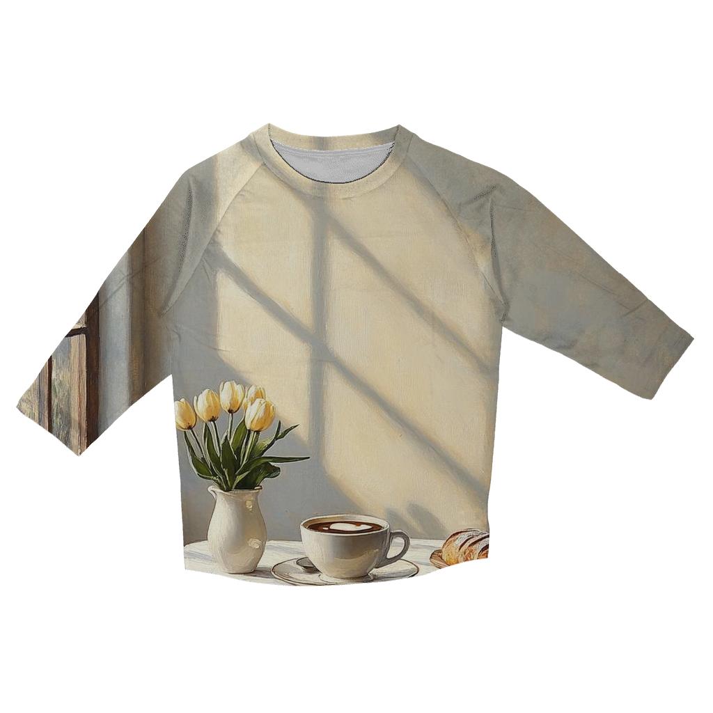 Johannes Vermeer Inspired Cafe Morning Light stylish quarter sleeve tops