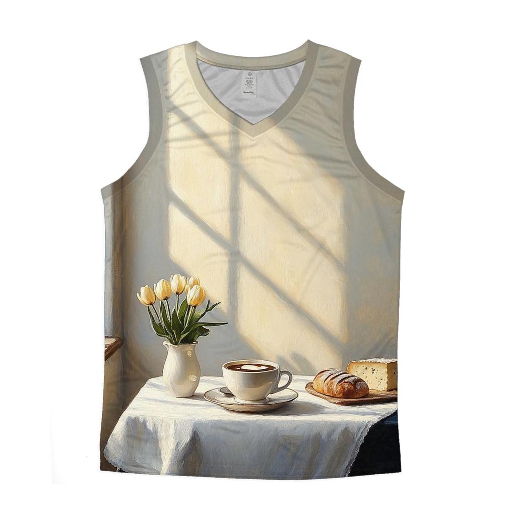 Johannes Vermeer Inspired Cafe Morning Light personalized athletic tanks