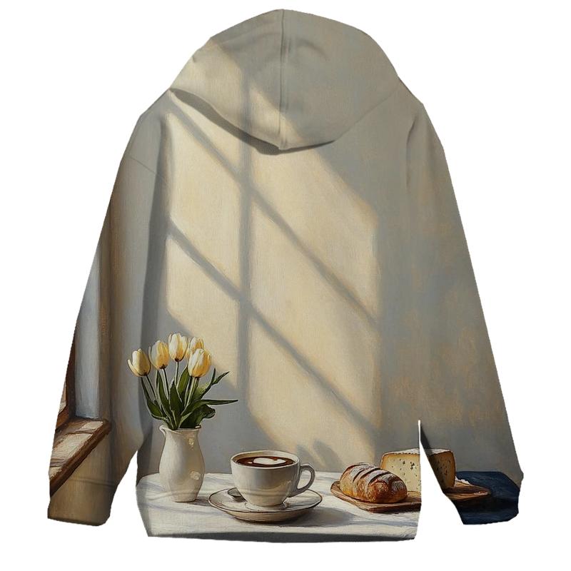 Johannes Vermeer Inspired Cafe Morning Light zip-up hoodies