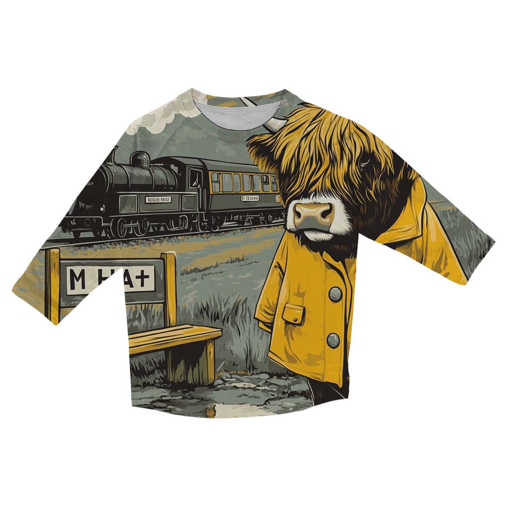 Highland Cow Raincoat By Railway Halt casual three quarter sleeve shirts