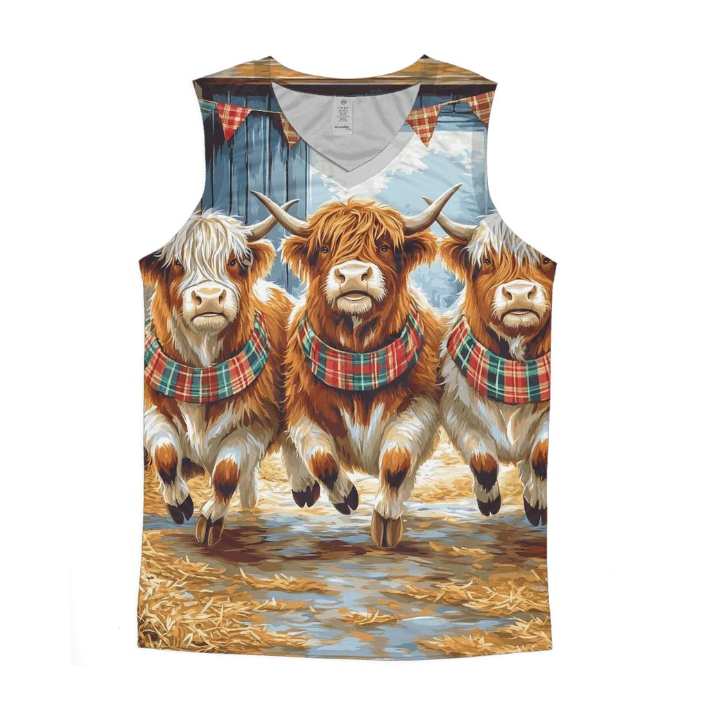 Ceilidh Dance Highland Cow Trio sports performance tank tops