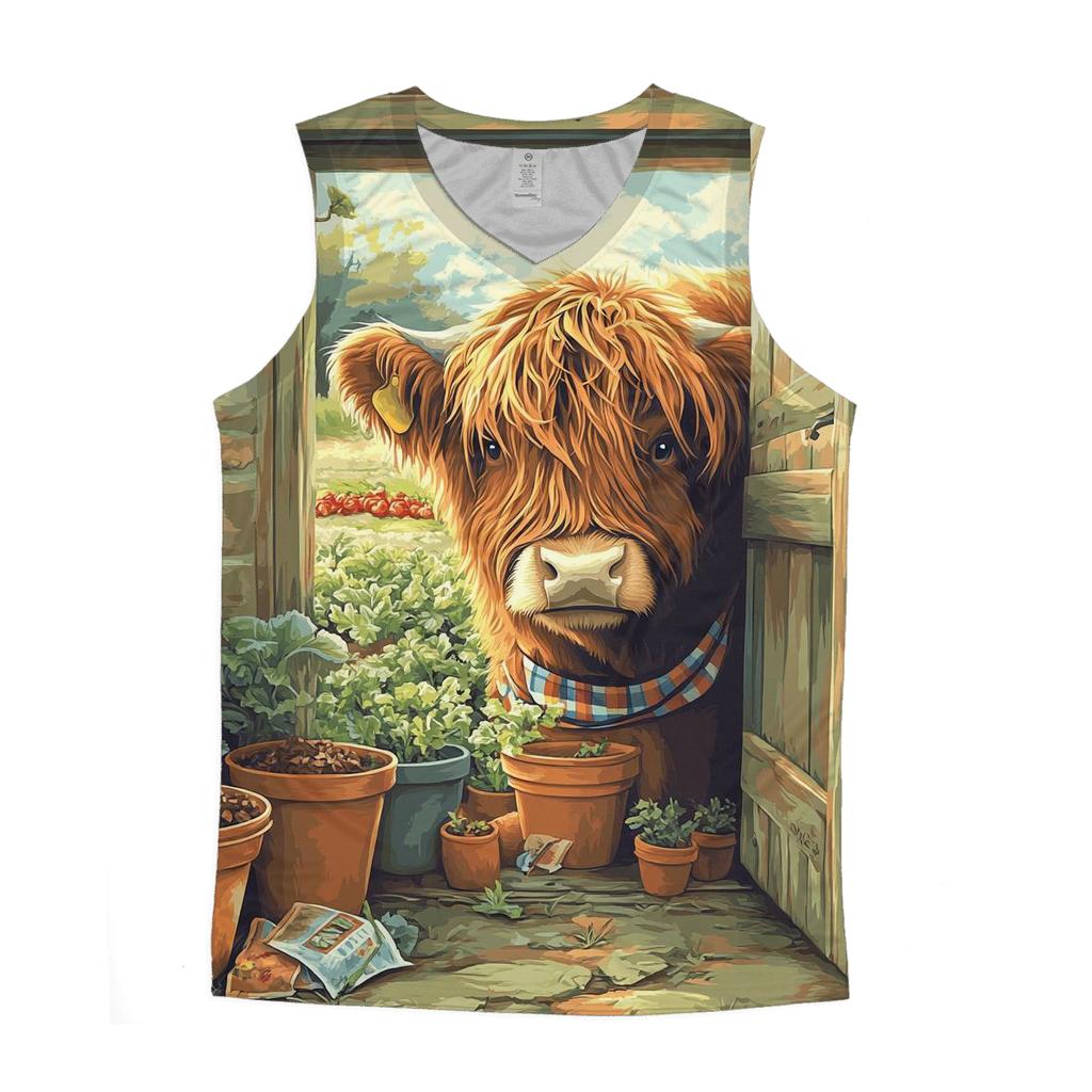 Garden Potting Shed Highland Cow Helper stylish racerback tanks