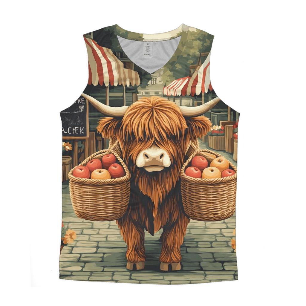 Highland Cow Market Day Porter sports performance tank tops
