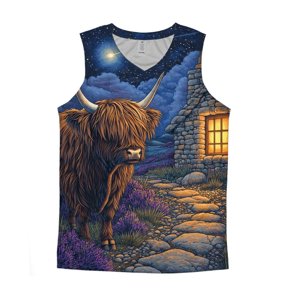 Midnight Bothy Highland Cow Guardian designer workout tanks