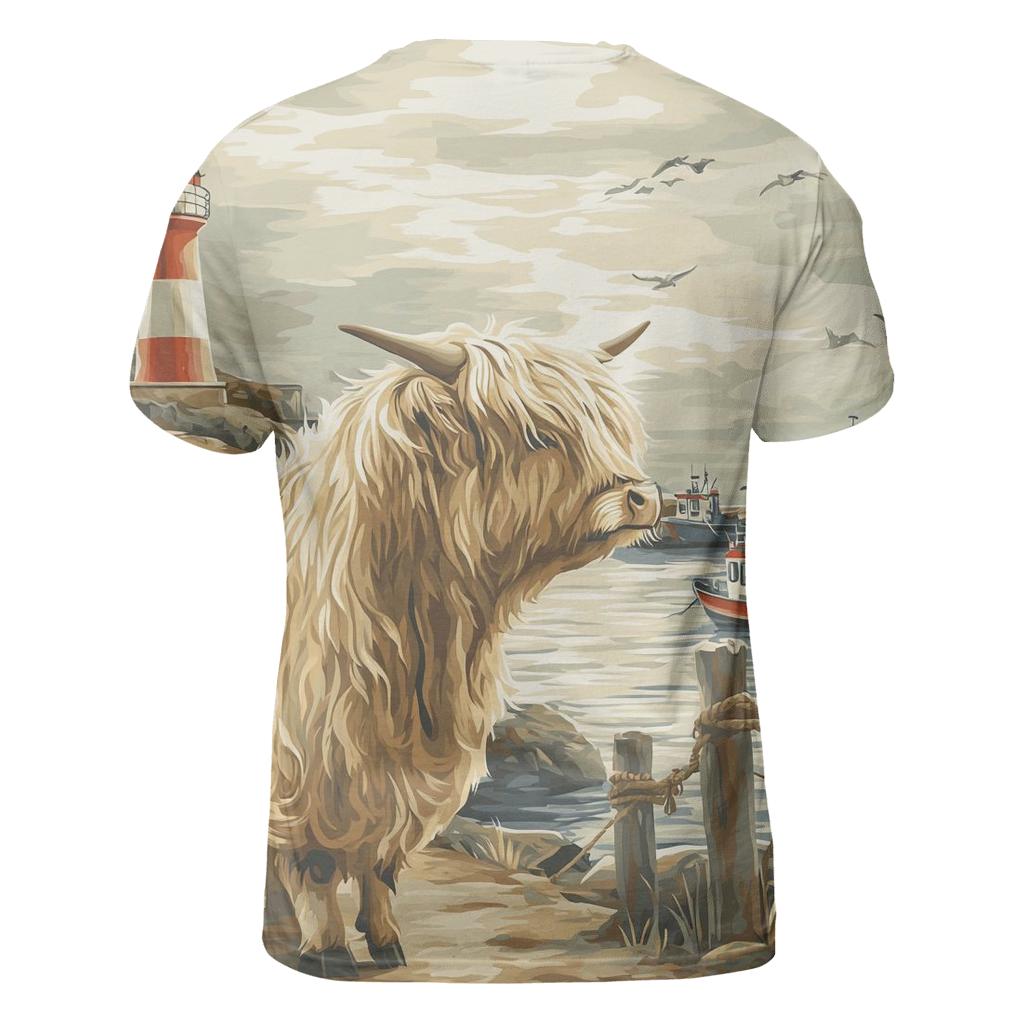 Harbor Fog Highland Cow Watcher custom all-over print shirts