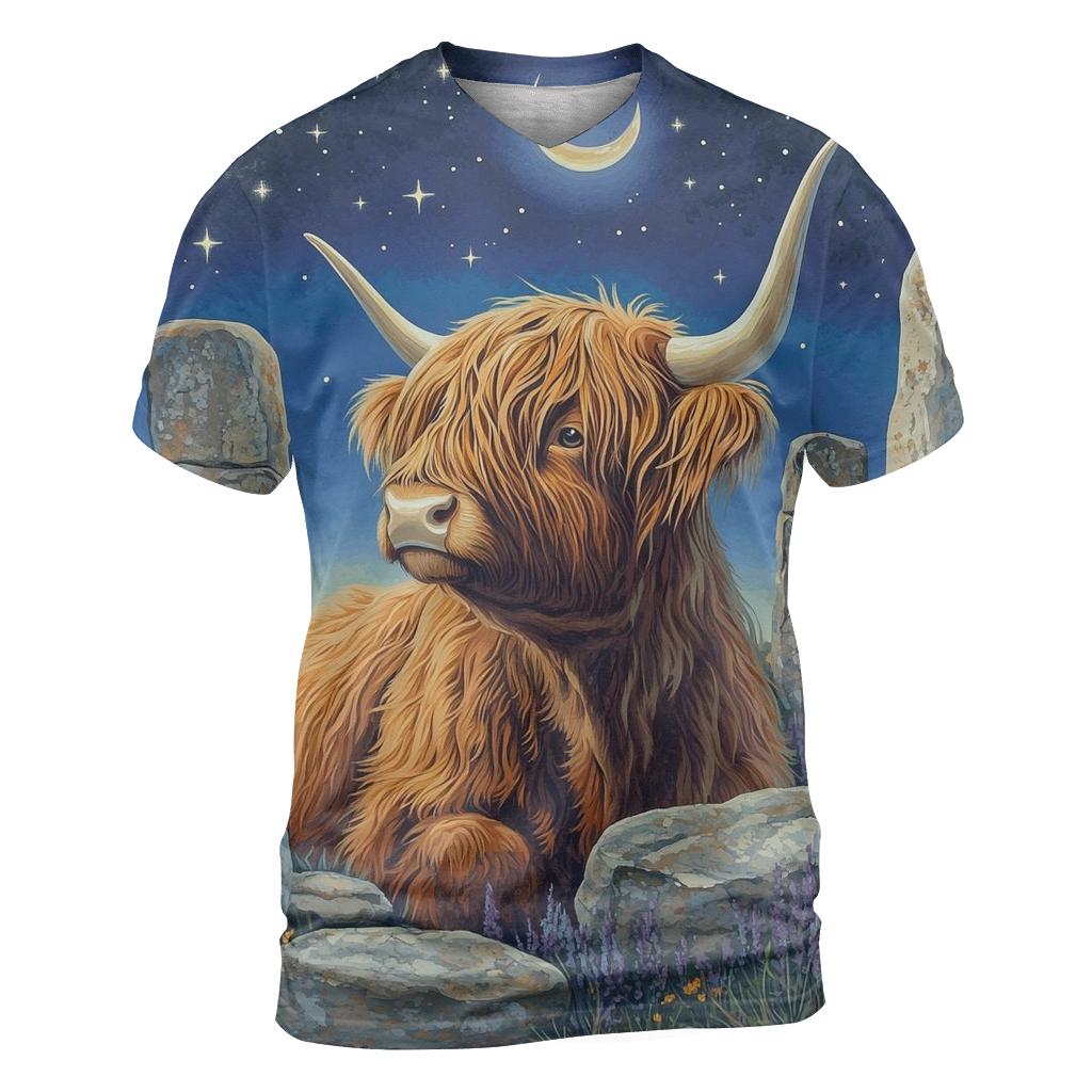 Highland Cow Stargazer By Standing Stones custom all-over print shirts