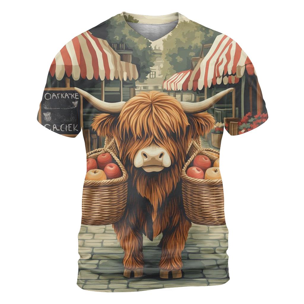 Highland Cow Market Day Porter unique graphic print tees