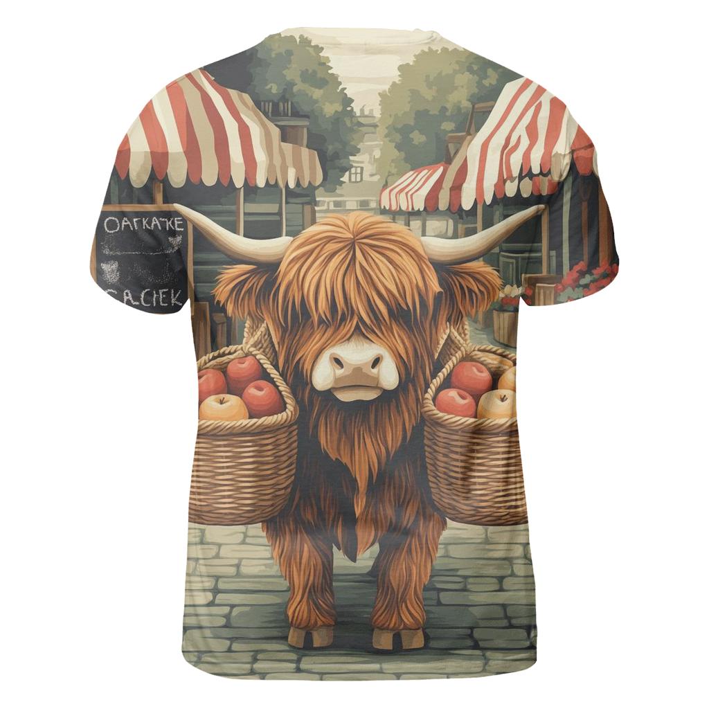 Highland Cow Market Day Porter unique graphic print tees