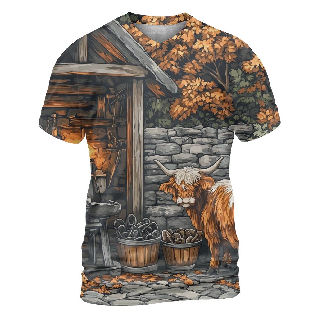 Highland Cow Blacksmith Yard Visitor statement graphic shirts