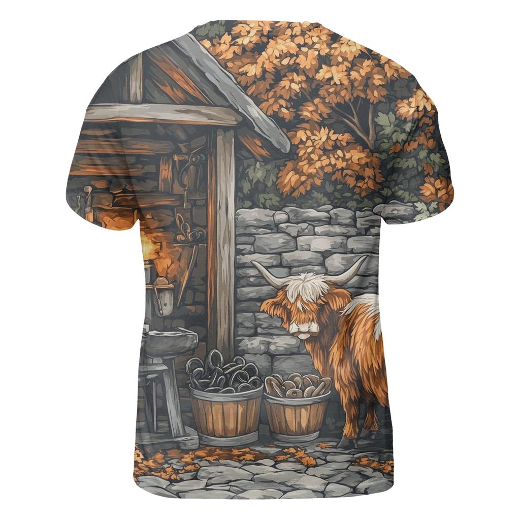 Highland Cow Blacksmith Yard Visitor statement graphic shirts