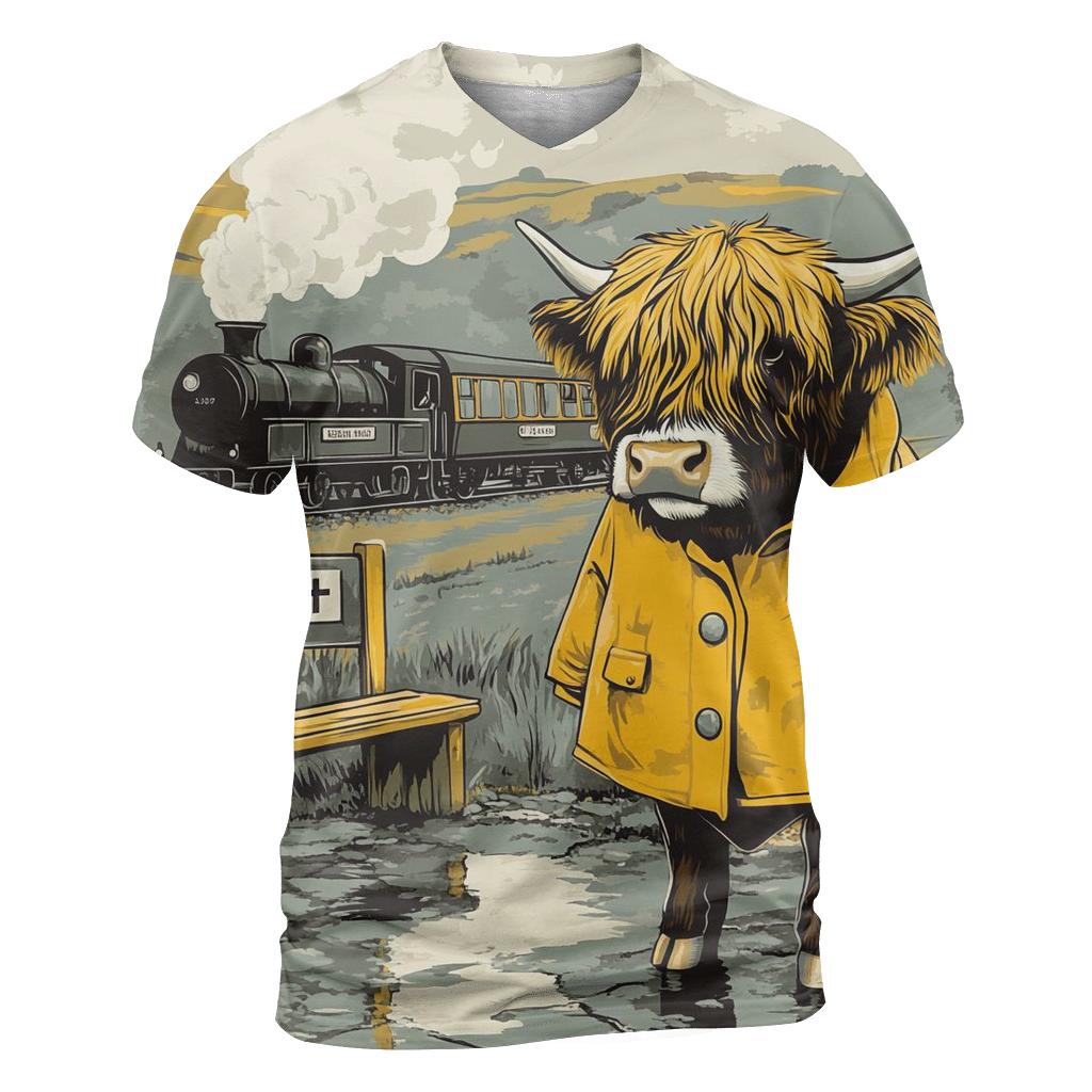 Highland Cow Raincoat By Railway Halt custom all-over print shirts