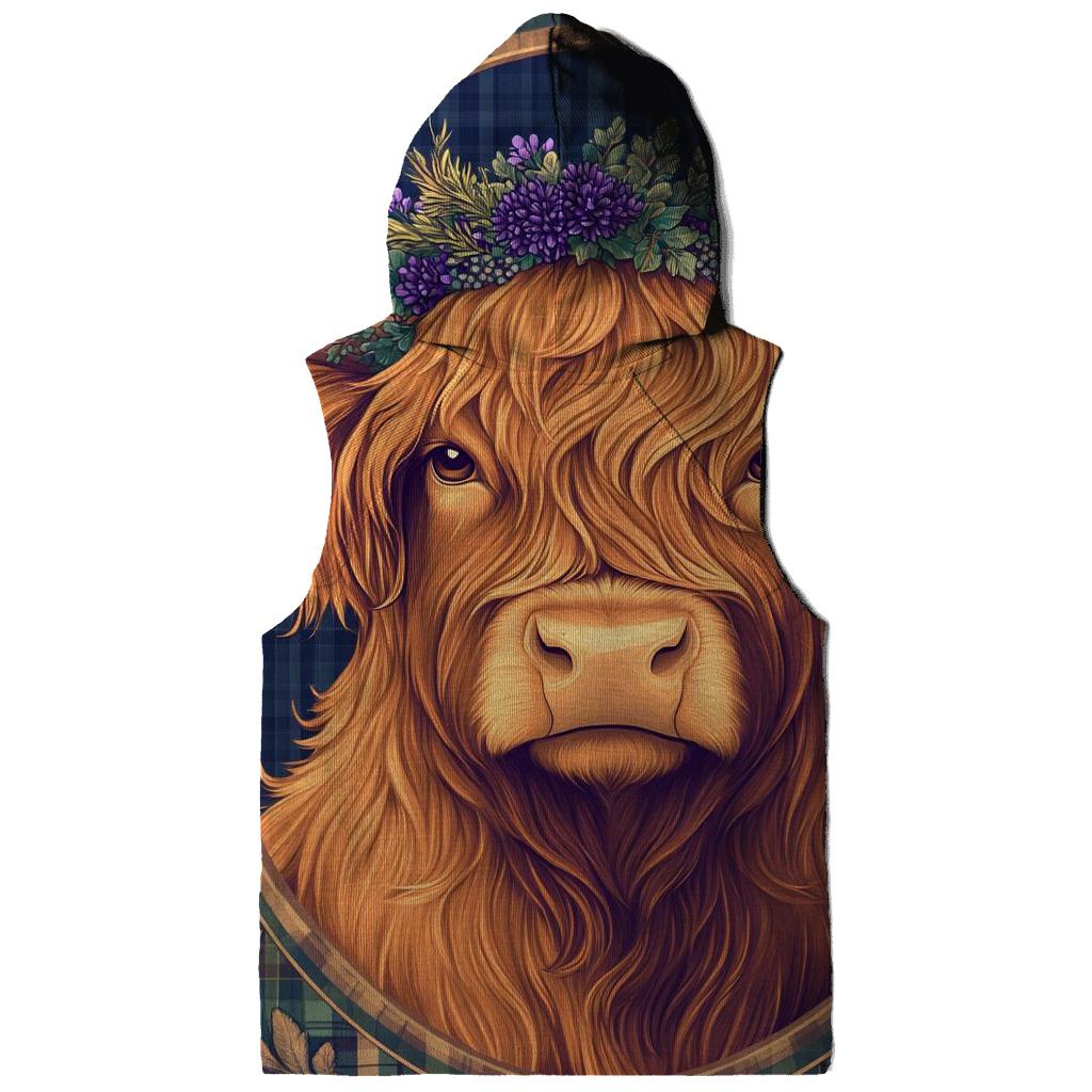 Thistle Crowned Highland Cow Portrait hoodie trends