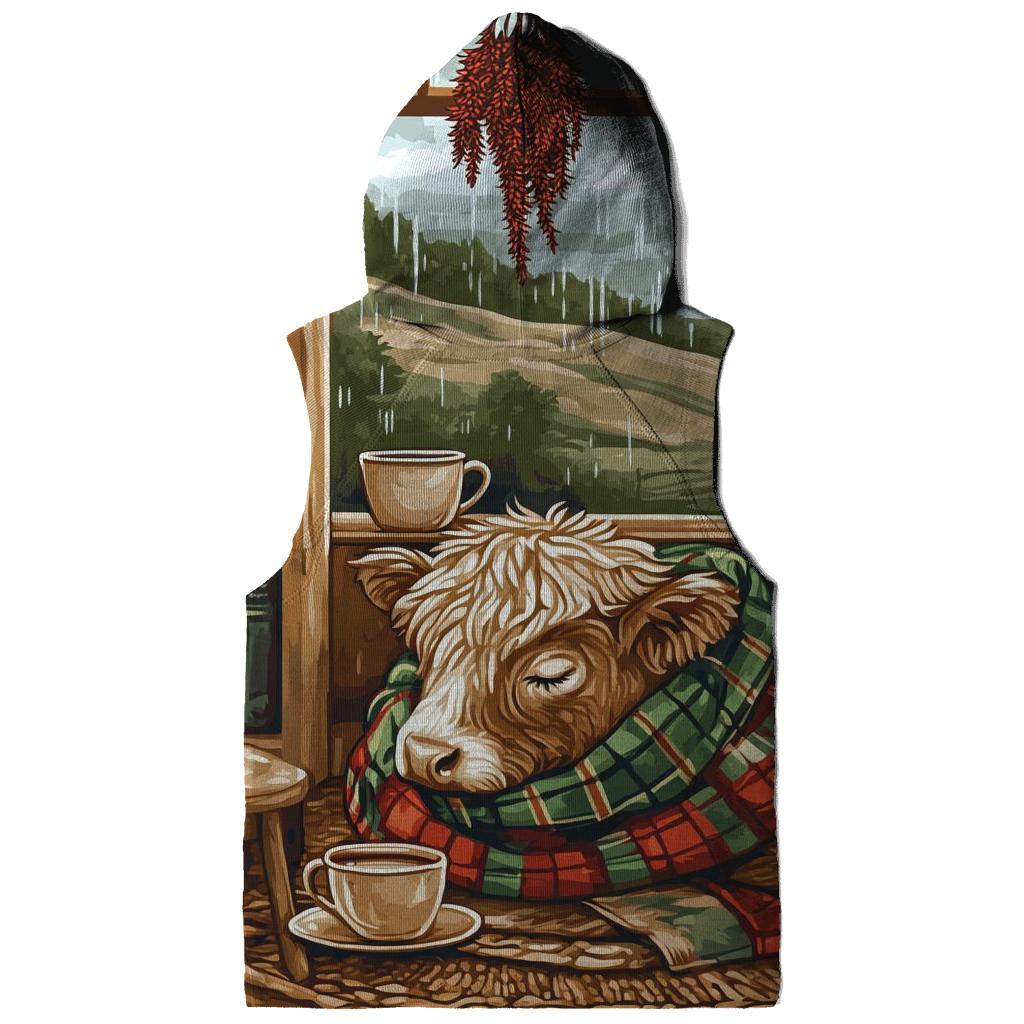 Highland Cow In Tartan Bookshop Nook designer hoodies