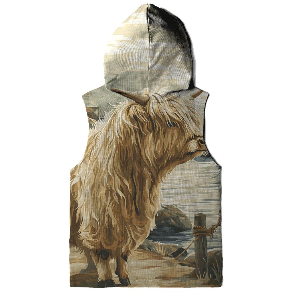 Harbor Fog Highland Cow Watcher heavyweight hoodies