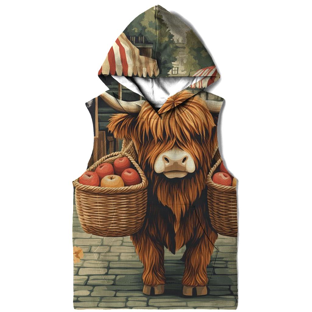 Highland Cow Market Day Porter lightweight hoodies