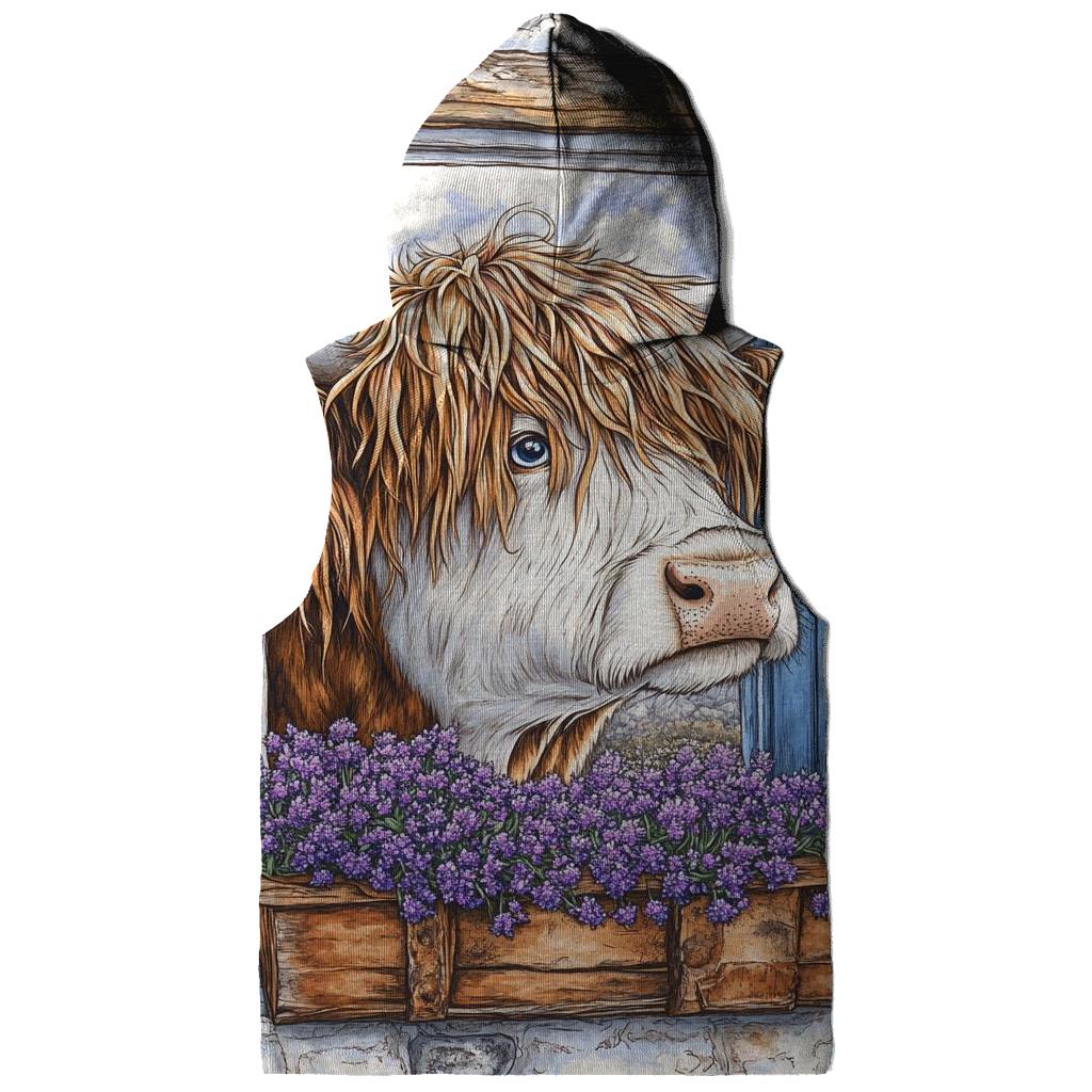 Crofthouse Window Highland Cow Peek graphic hoodies