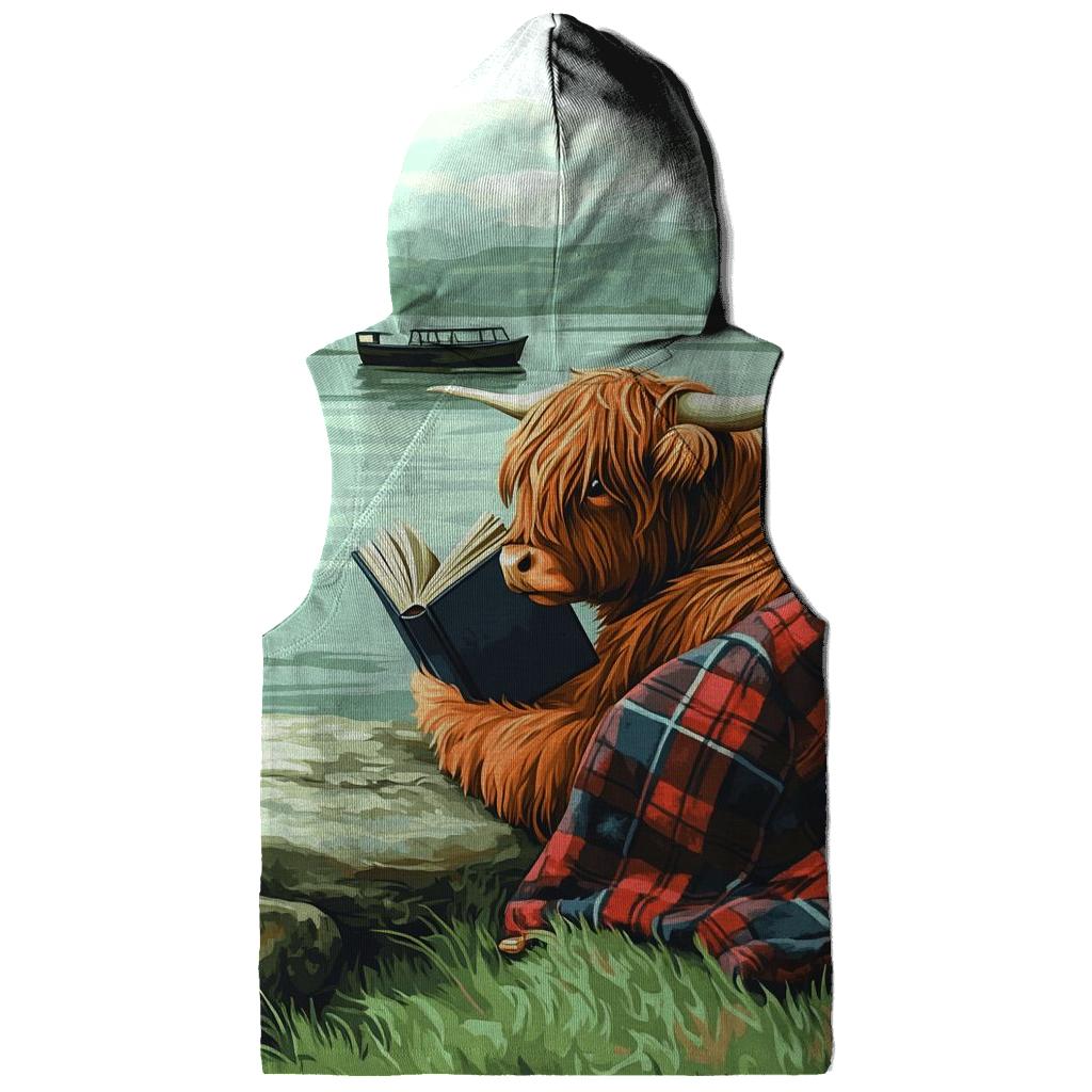 Highland Cow Lochness Shore Book Reader pullover hoodies