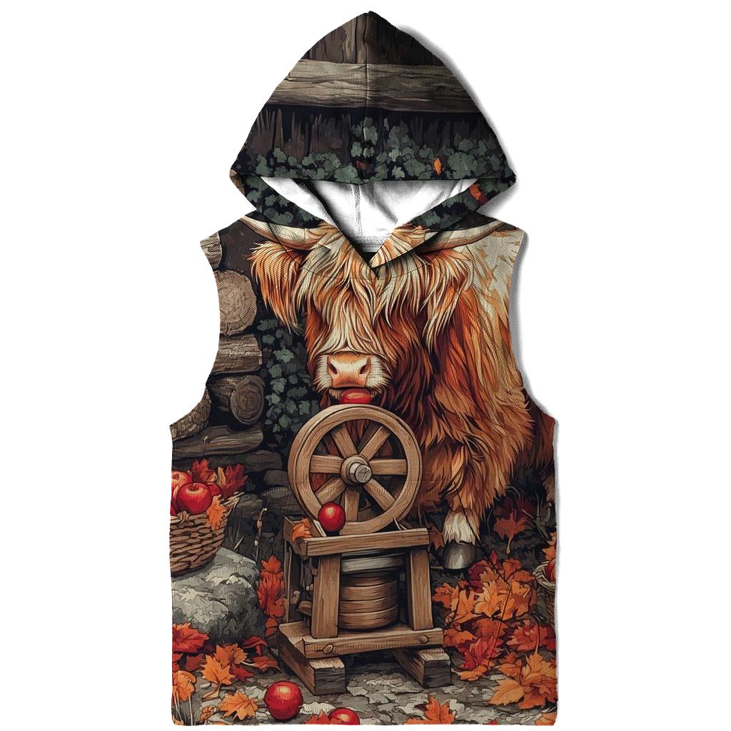 Highland Cow Cider Press Autumn Yard hoodie styles
