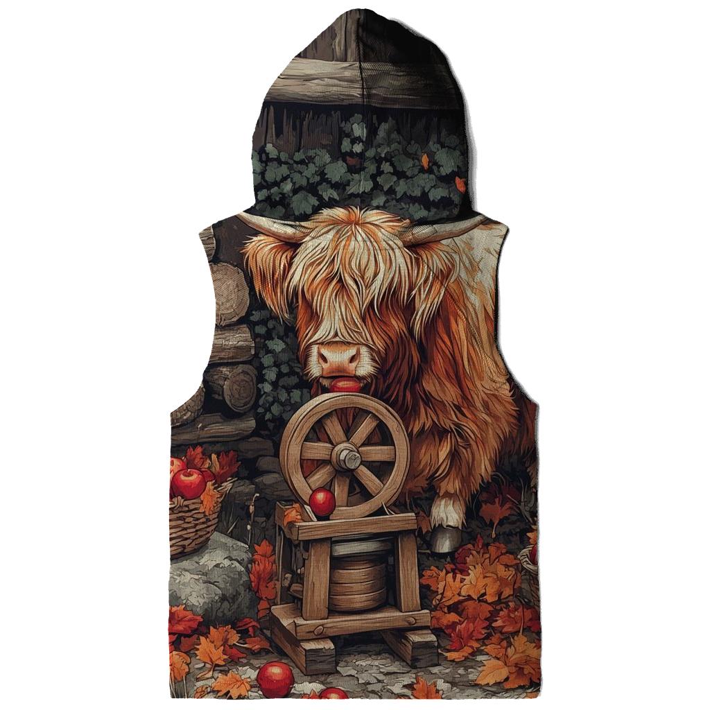Highland Cow Cider Press Autumn Yard hoodie styles