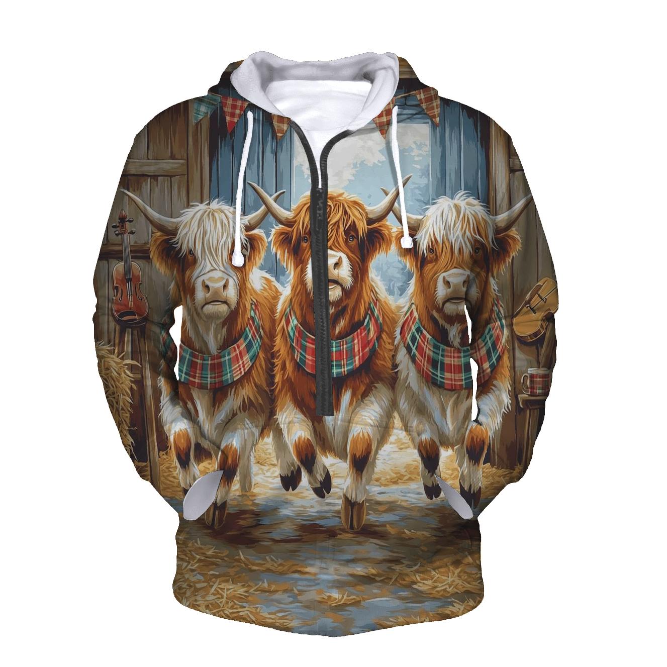 Ceilidh Dance Highland Cow Trio premium hoodies