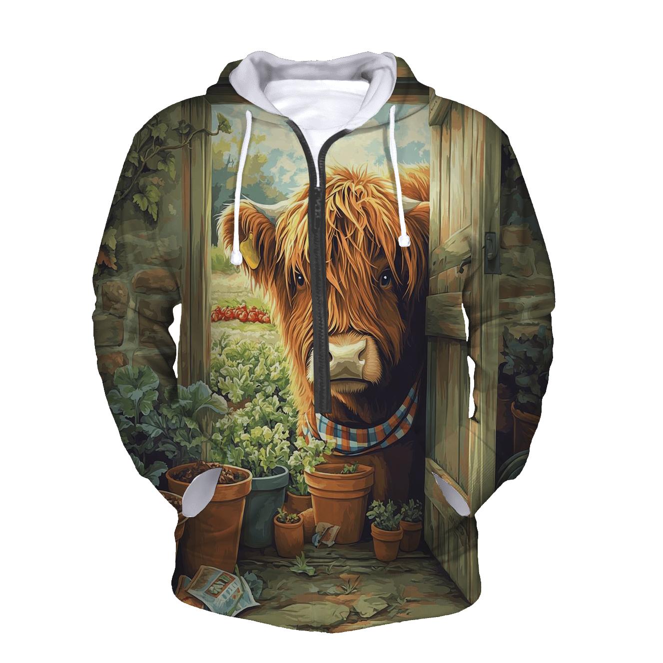 Garden Potting Shed Highland Cow Helper custom hoodies
