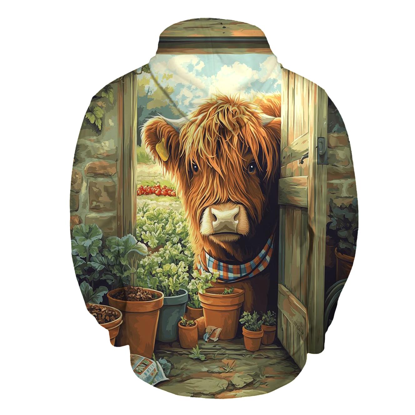 Garden Potting Shed Highland Cow Helper custom hoodies