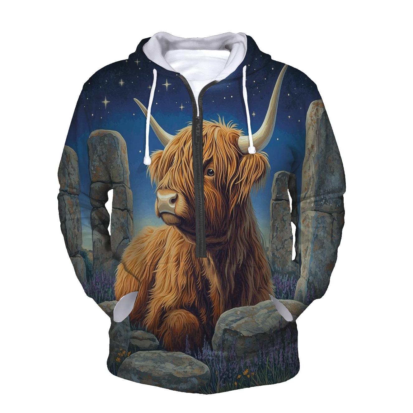 Highland Cow Stargazer By Standing Stones hoodies fashion