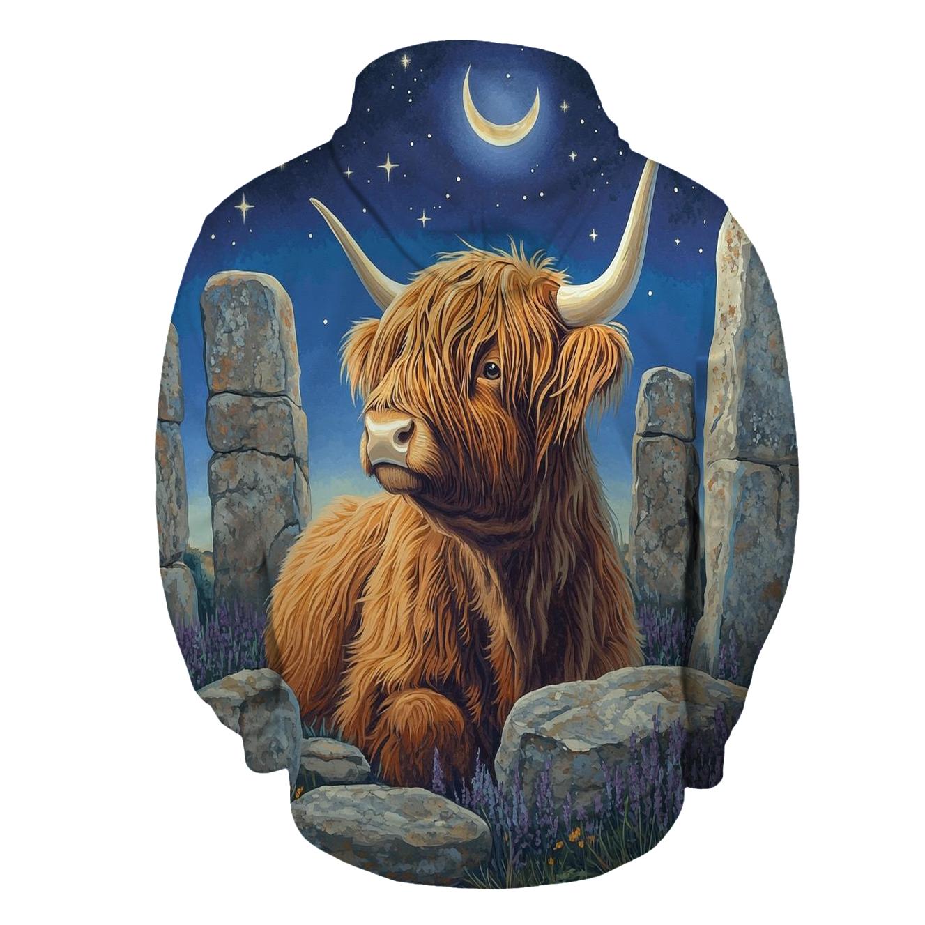 Highland Cow Stargazer By Standing Stones hoodies fashion