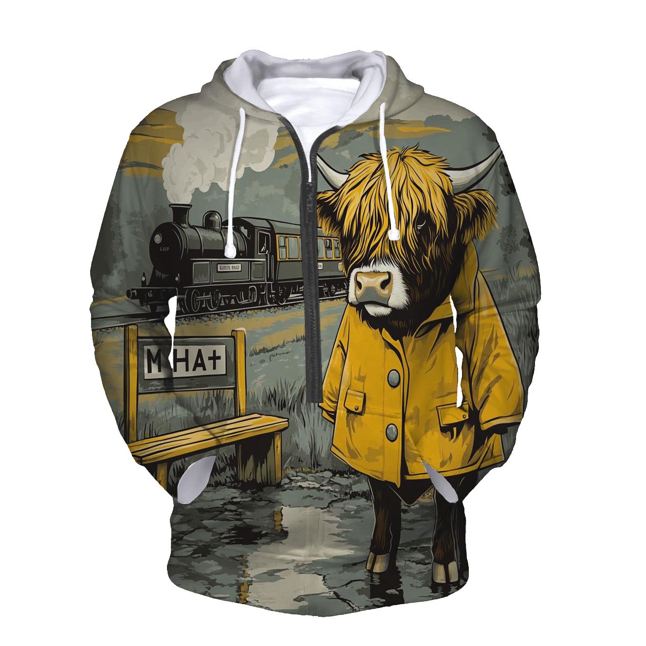 Highland Cow Raincoat By Railway Halt designer hoodies