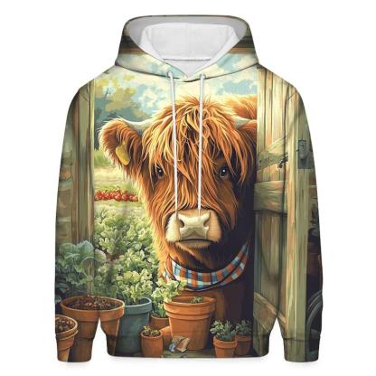 Garden Potting Shed Highland Cow Helper hoodies fashion