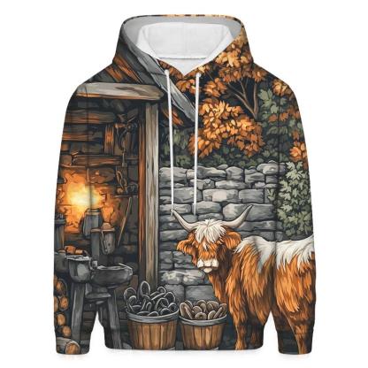 Highland Cow Blacksmith Yard Visitor lightweight hoodies